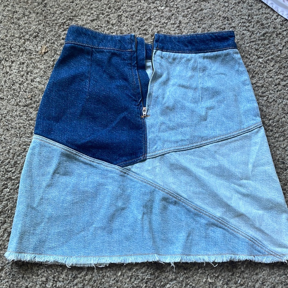 Zara tri colored denim mini skirt